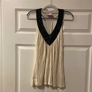 Romeo & Juliet Couture Cream and Black Top